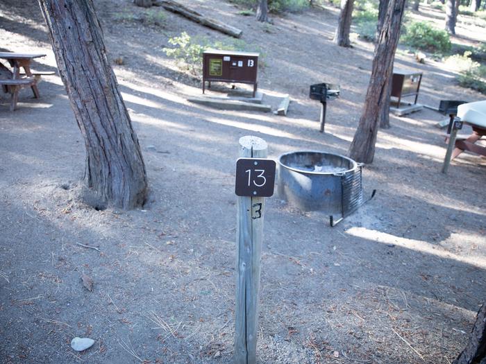 Campsite #13 tree shaded area, picnic tableCampsite #13