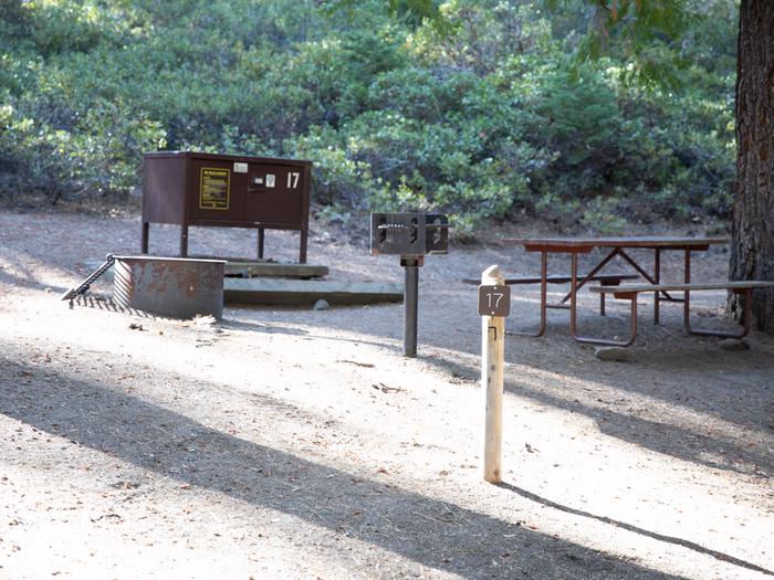 Campsite #17 tree shaded area, picnic tableCampsite #17