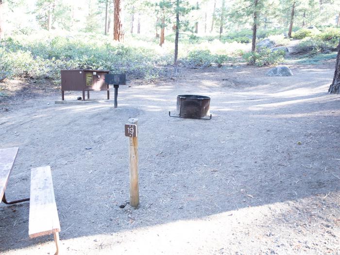 Campsite #19 tree shaded area, picnic tableCampsite #19