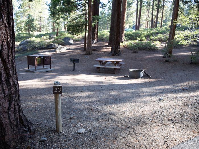 Campsite #20 tree shaded area, picnic tableCampsite #20