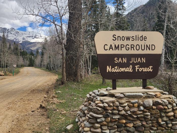 Snowslide Campground split by county road 124