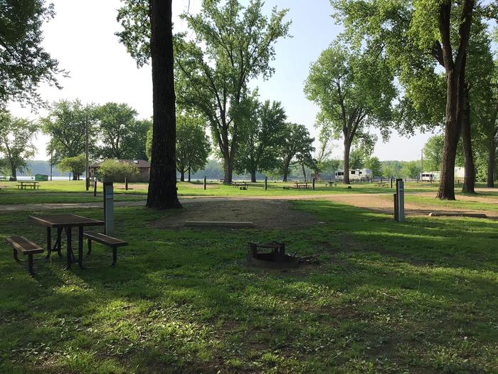 A photo of Site 0025 of Loop Upper at BLACKHAWK PARK with Picnic Table, Electricity Hookup, Fire Pit