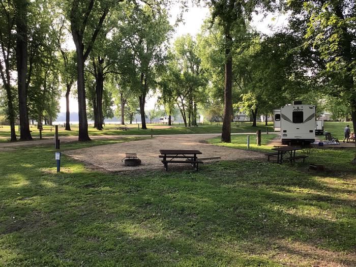 A photo of Site 0032 of Loop Upper at BLACKHAWK PARK with Picnic Table, Electricity Hookup, Fire Pit