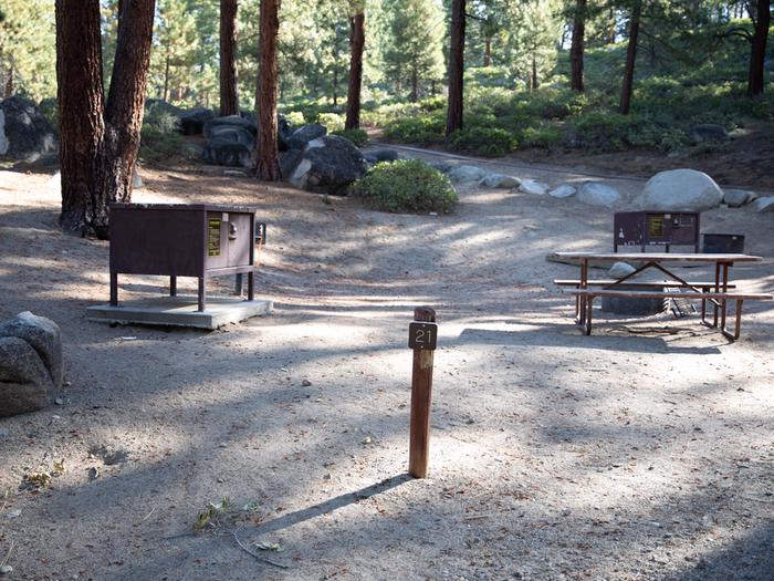 Campsite #21 tree shaded area, picnic tableCampsite #21