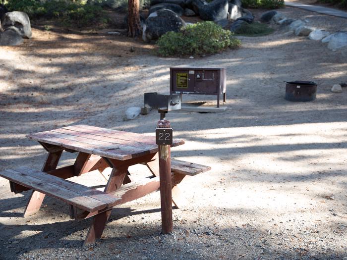 Campsite #22 tree shaded area, picnic tableCampsite #2