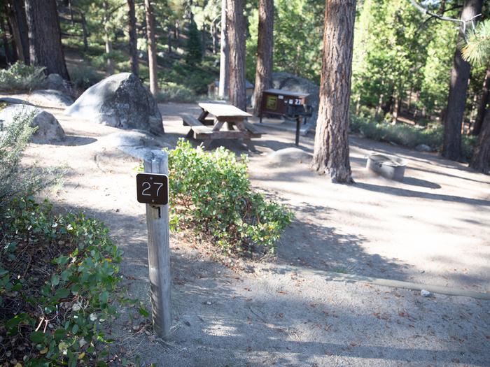 Campsite #27 tree shaded area, picnic tableCampsite #27