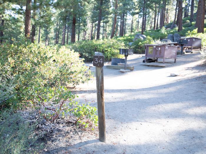 Campsite #34 tree shaded area, picnic tableCampsite #34