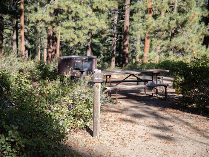 Campsite #44 tree shaded area, picnic tableCampsite #44