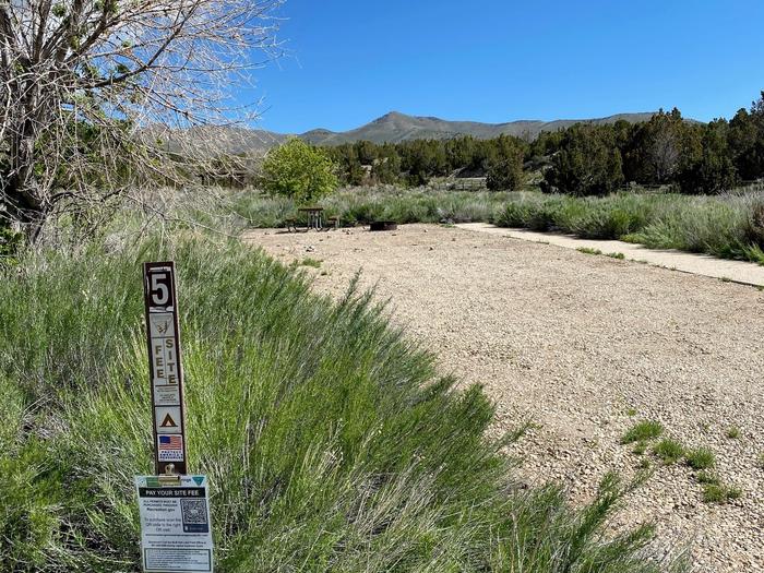 Campsite 5Site 5 is a centrally located site with a fire ring and table. It is suitable for small to medium sized trailers and is adjacent to one of two bathrooms in the campground.