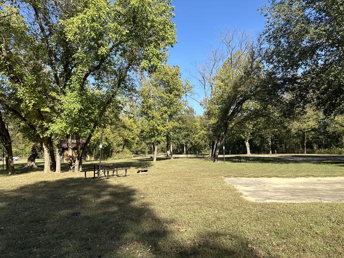 A photo of Site 913 of Loop Loop 900 at ALLEY SPRING with Picnic Table, Fire Pit, Lantern Pole