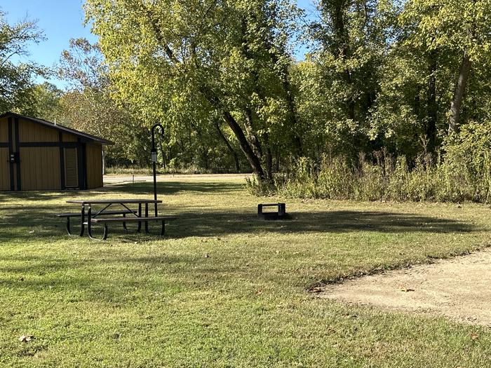 A photo of Site 919 of Loop Loop 900 at ALLEY SPRING with Picnic Table, Fire Pit, Lantern Pole
