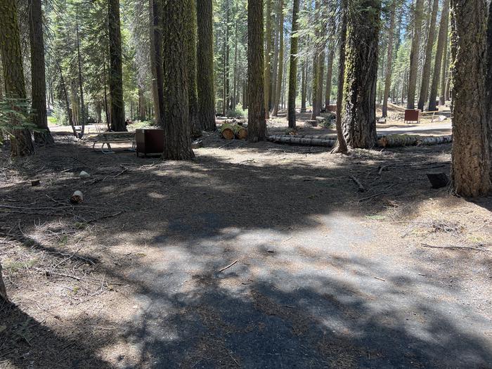 A photo of Site 309 of Loop 3 at Crane Flat Campground with Picnic Table, Fire Pit, Food Storage
