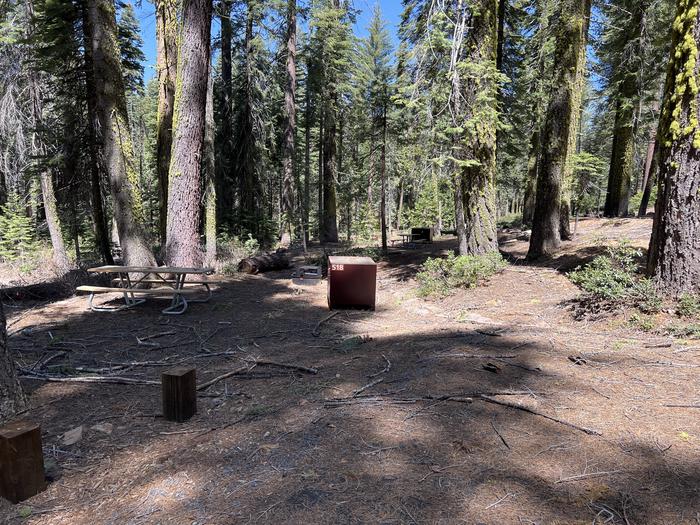 A photo of Site 518 of Loop 5 at Crane Flat Campground with Fire Pit, Food Storage