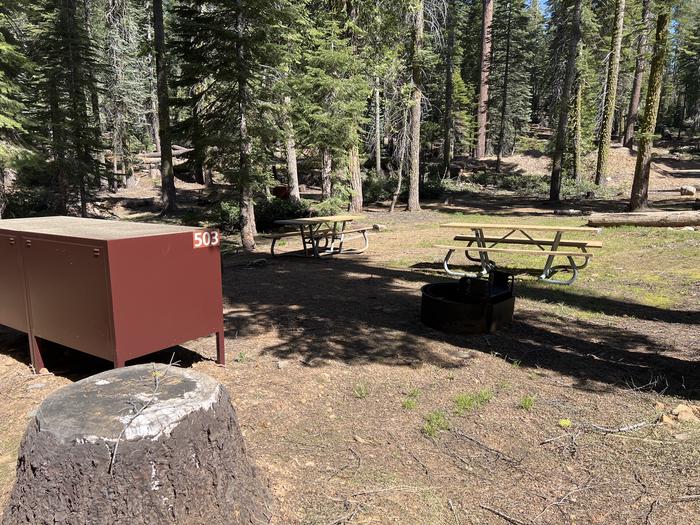 Site 503 food lockers, tables and fire rings.