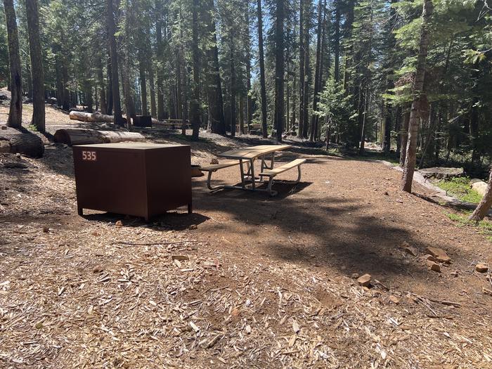 Site 535 food locker and table.