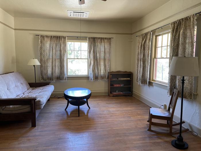 Living room with queen-sized futon