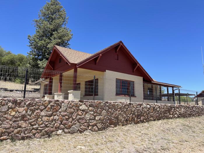 A photo of the Canelo Ranger Residence cabin. View from the entrance road.