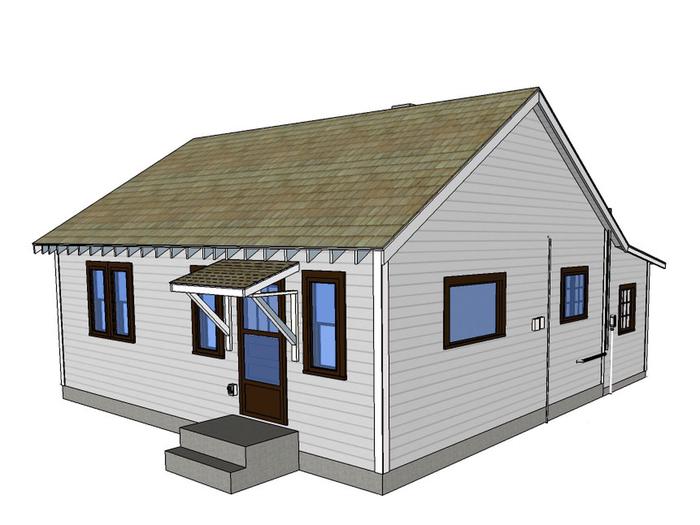 Drawing of the Buckhorn Assistant Ranger CabinDrawing of the Buckhorn Assistant Ranger Cabin. Renovations including a new roof, window and door repair, and painting are planned for 2024. The cabin is expected to be available in 2025 for reservations. 