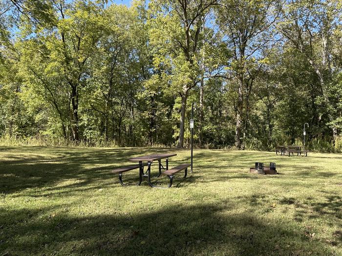 A photo of Site 722 of Loop Loop 700 at ALLEY SPRING with Picnic Table, Fire Pit, Lantern Pole