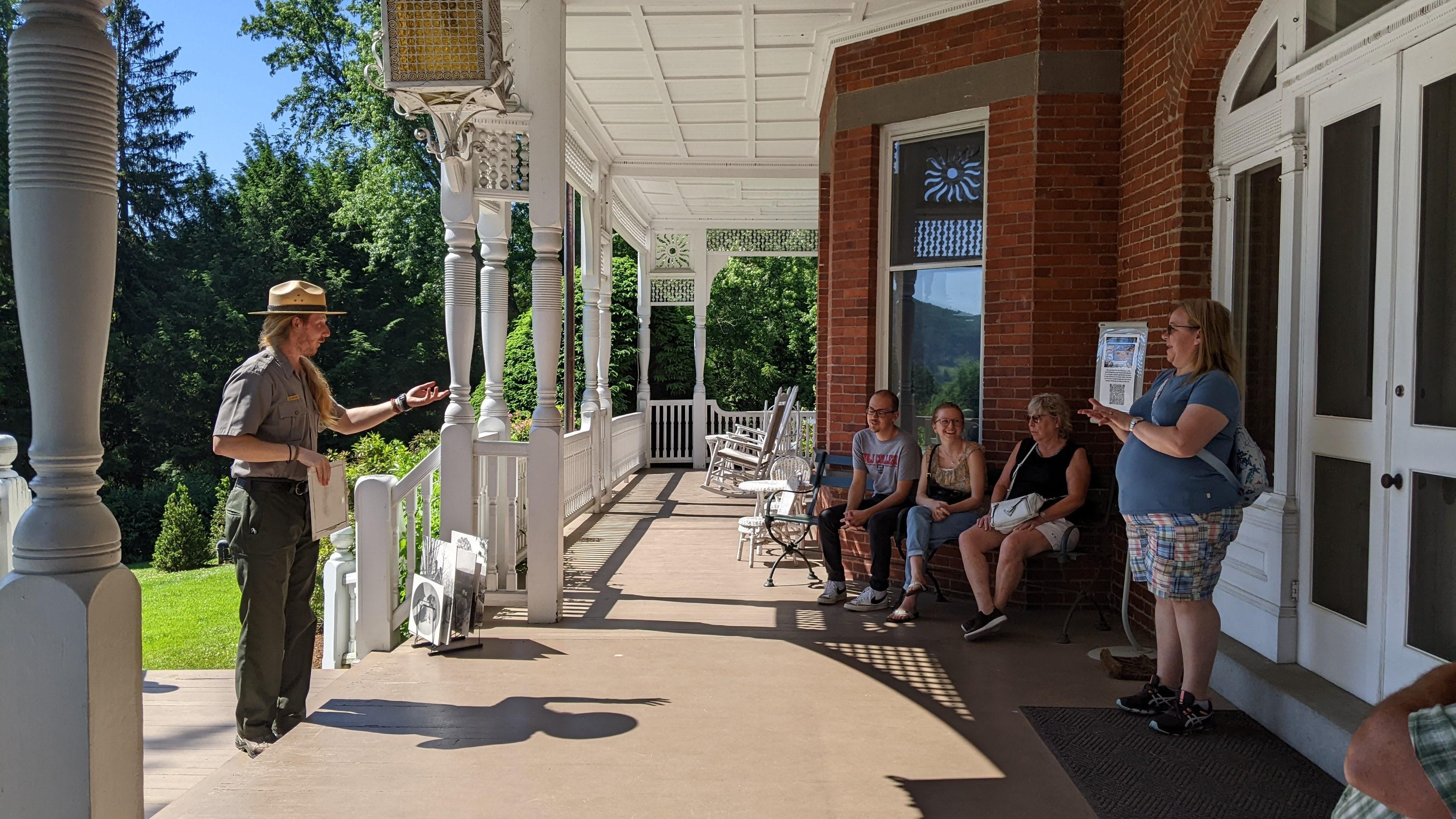 Park Ranger on porch