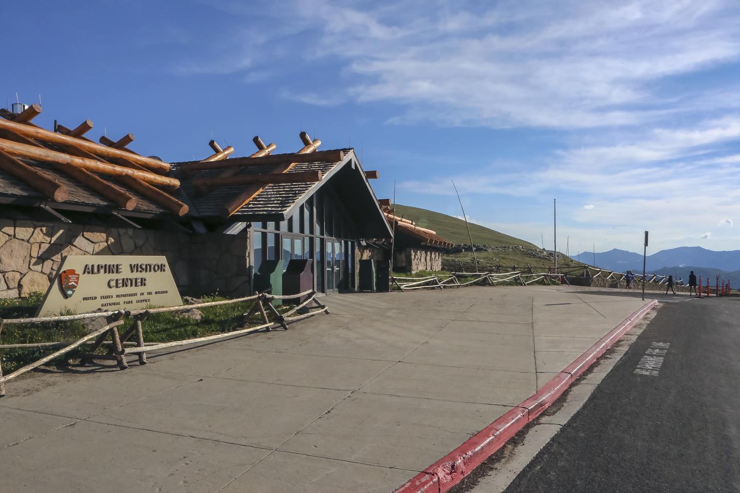View of the front of Alpine Visitor Center in summerAlpine Visitor Center in summer