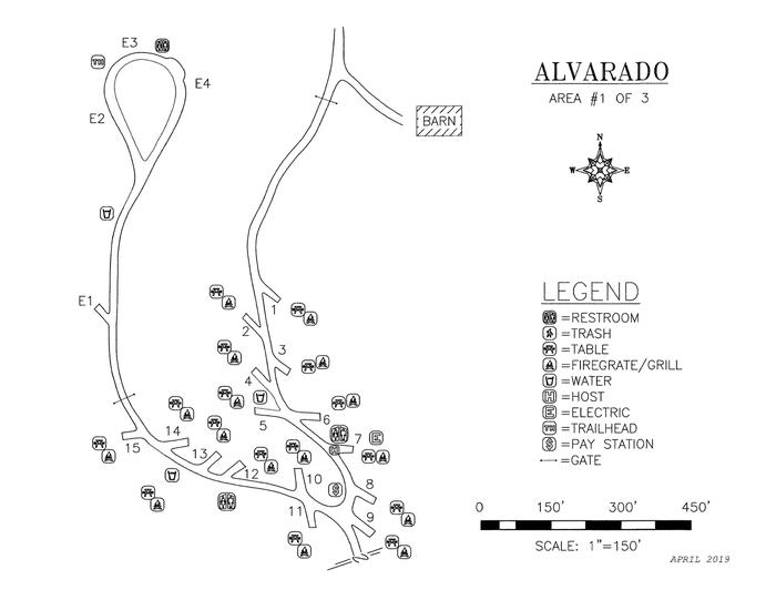 Map of Alvarado Campground