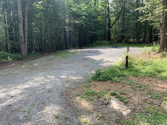 A photo of Site 13 of Loop East Branch at East Branch Campground with Picnic Table, Electricity Hookup, Shade, Lantern Pole