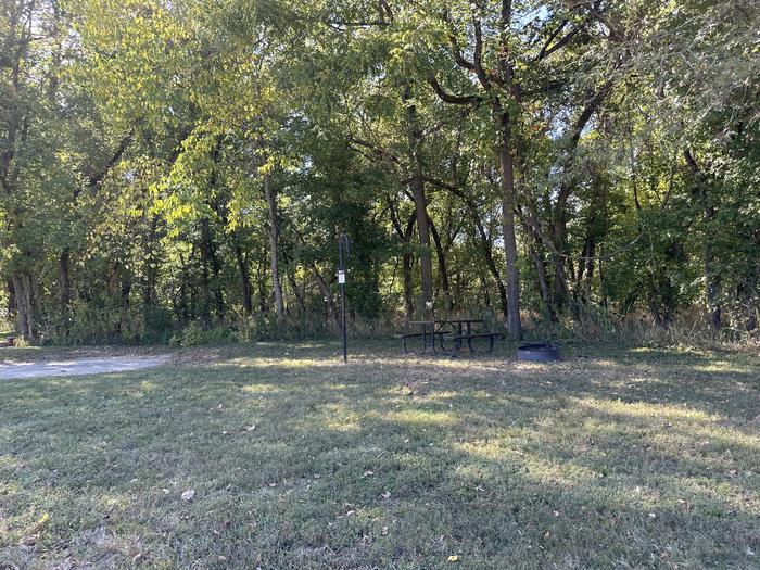 A photo of Site 801 of Loop Loop 800 at ALLEY SPRING with Picnic Table, Fire Pit, Shade, Lantern Pole