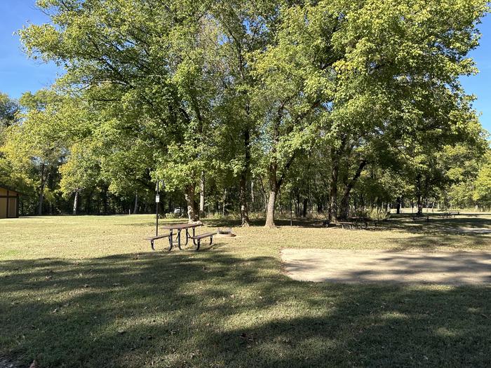 A photo of Site 817 of Loop Loop 800 at ALLEY SPRING with Picnic Table, Fire Pit, Lantern Pole