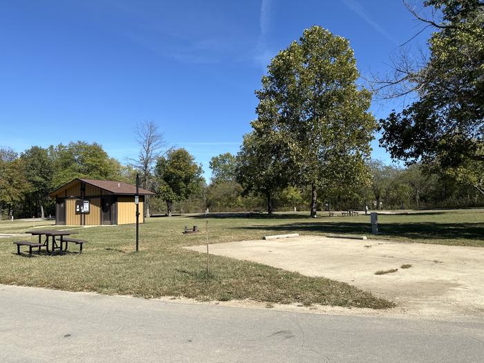 A photo of Site 608 of Loop Loop 600 at ALLEY SPRING with Picnic Table, Electricity Hookup, Fire Pit, Lantern Pole, Water Hookup