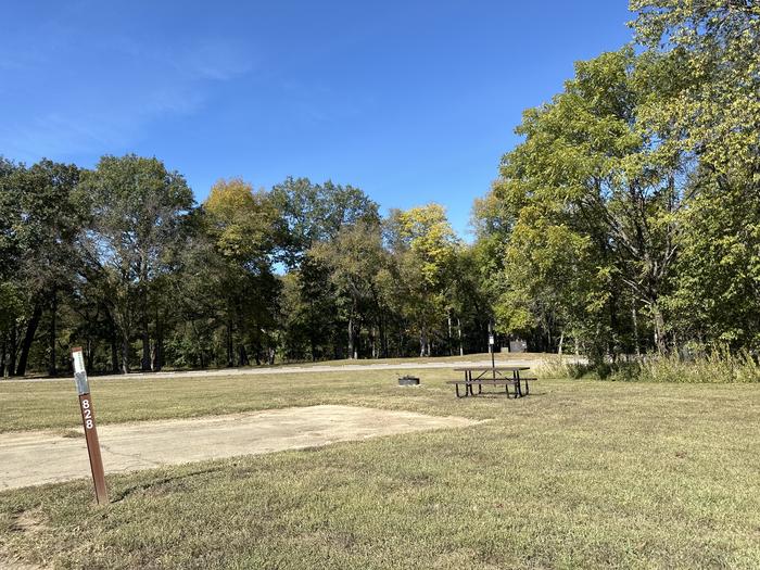 A photo of Site 828 of Loop Loop 800 at ALLEY SPRING with Picnic Table, Fire Pit, Lantern Pole