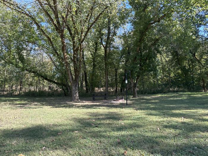 A photo of Site 820 of Loop Loop 800 at ALLEY SPRING with Picnic Table, Fire Pit, Lantern Pole