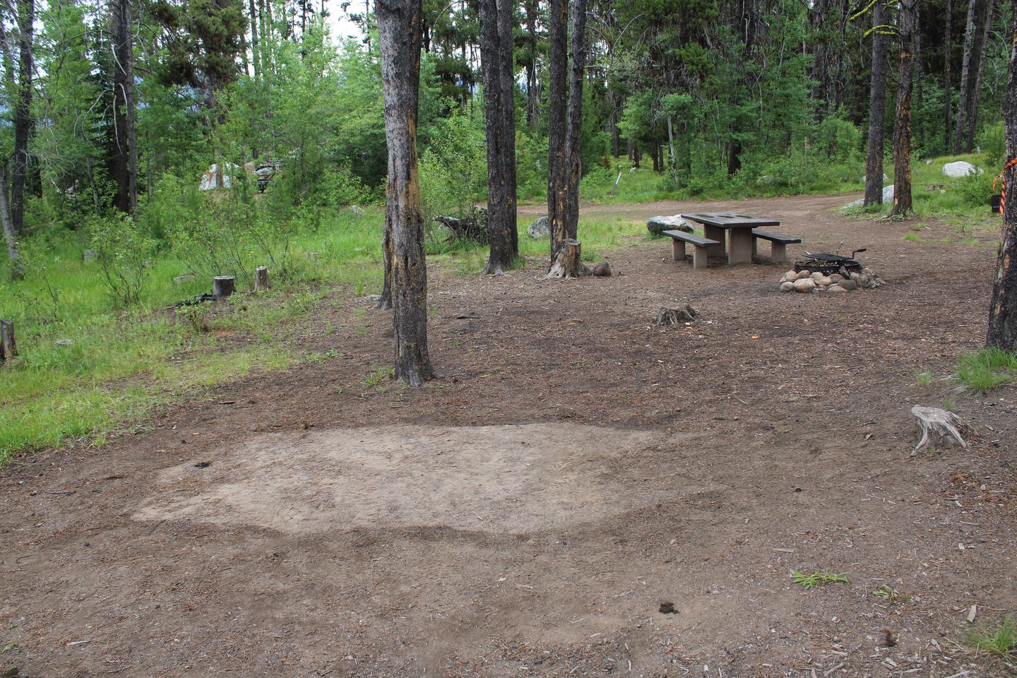 Tent pad on the ground at the campsiteTent pad at campsite 4