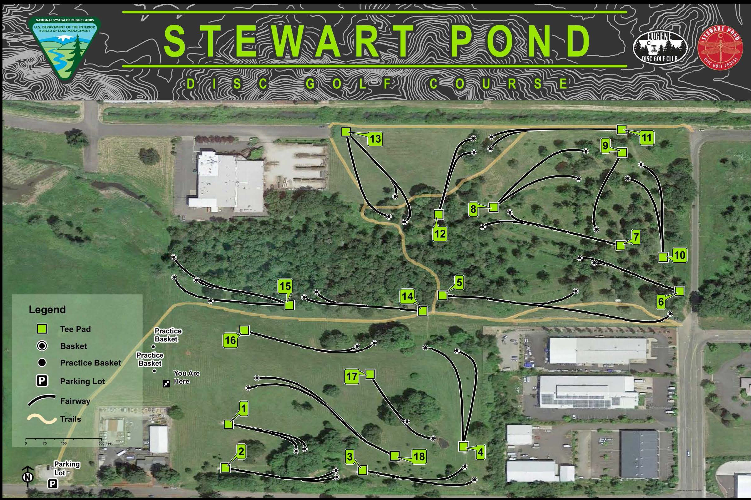 Stewart Pond Disc Golf Course Map