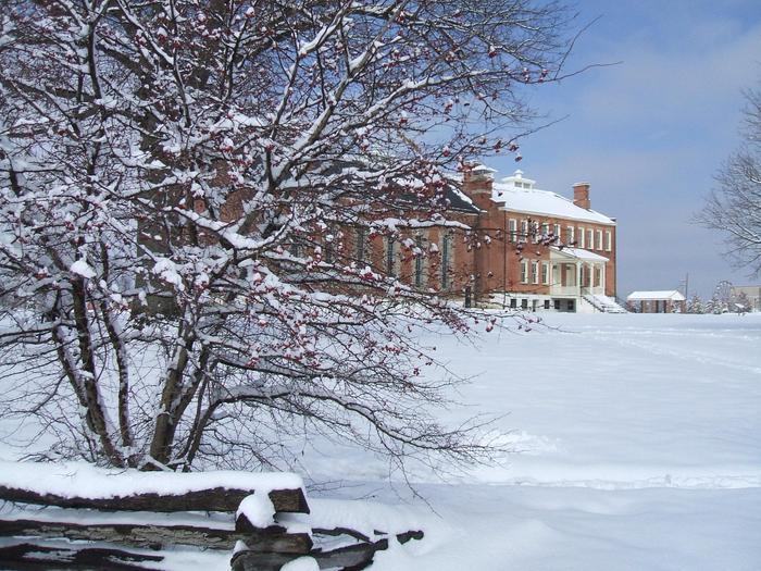 Visitor Center in WinterSnow might be present during a winter visit to the park.