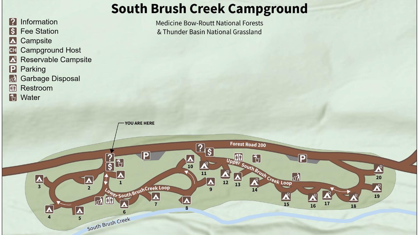 South Brush Creek Map