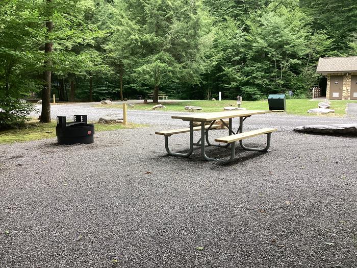 A photo of Site 005 of Loop River at BLACK MOUNTAIN CAMPGROUND with Picnic Table, Fire Pit, Shade, Waterfront, Lantern Pole