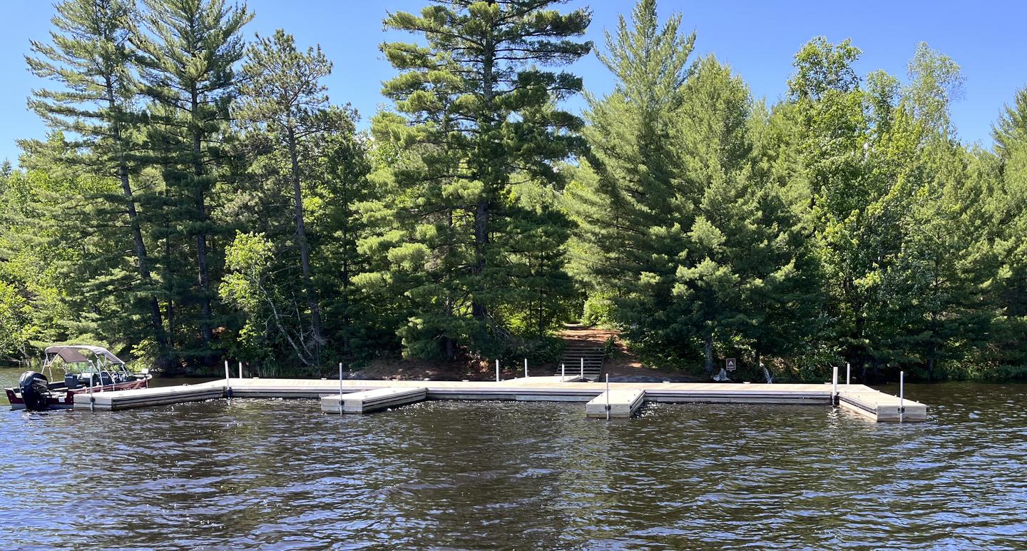 View of Mukooda Campground main dock on Sand Point Lake