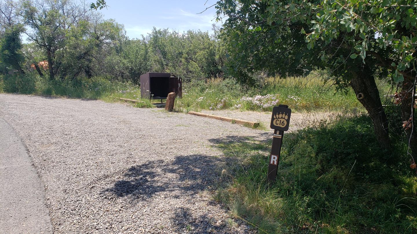 South Rim Campground site C16 parking