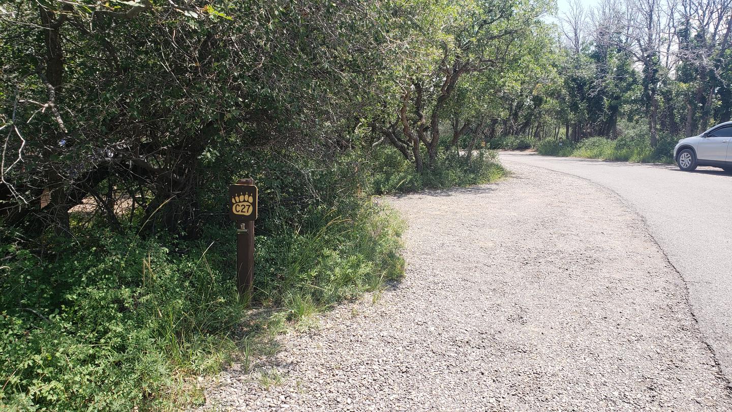 South Rim Campground site C27 parking