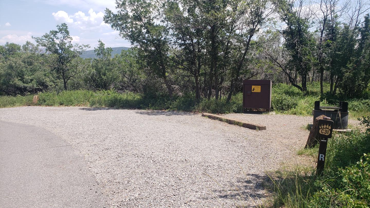 South Rim Campground site C31 parking