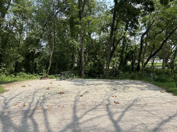 A photo of Site W06 of Loop WOVC at West Overlook Campground with Picnic Table, Electricity Hookup, Fire Pit, Shade