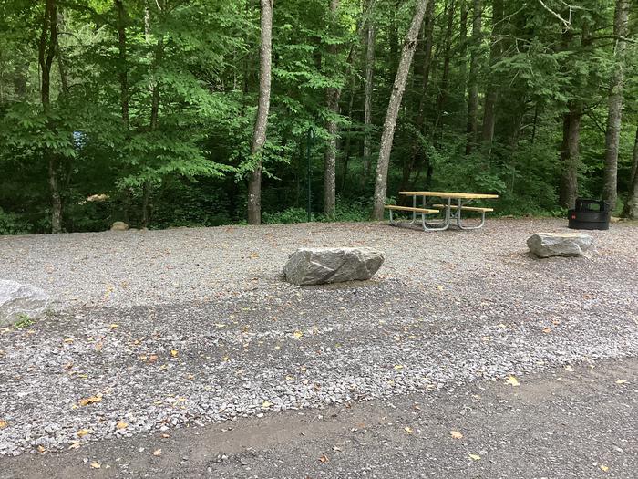 A photo of Site 011 of Loop River at BLACK MOUNTAIN CAMPGROUND with Picnic Table, Fire Pit, Shade, Lantern Pole