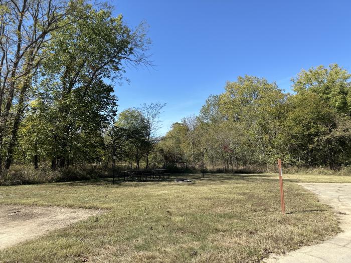 A photo of Site 401 of Loop Loop 400 at ALLEY SPRING with Picnic Table, Fire Pit, Lantern Pole