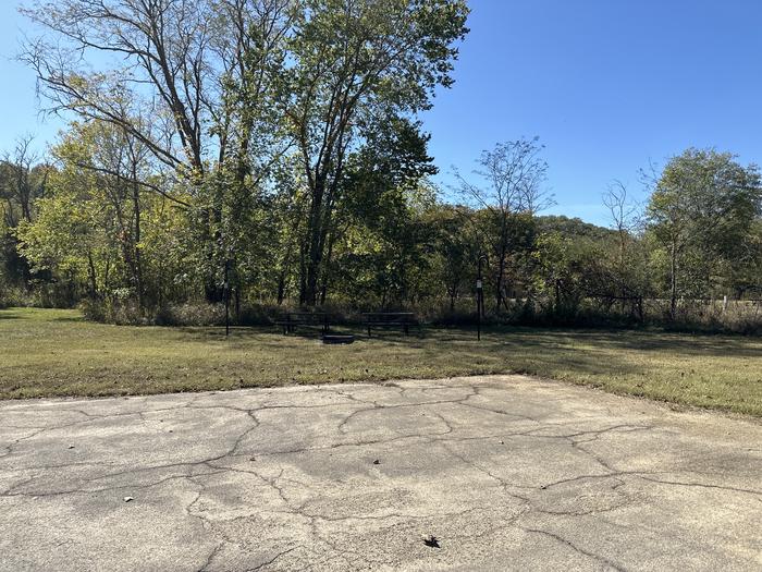 A photo of Site 401 of Loop Loop 400 at ALLEY SPRING with Picnic Table, Fire Pit, Lantern Pole