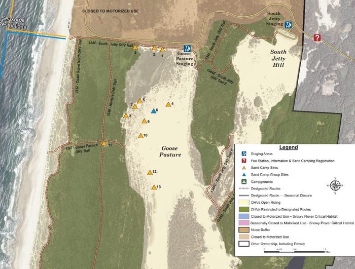 Sand Camp MapA portion of the North Riding Area OHV Map