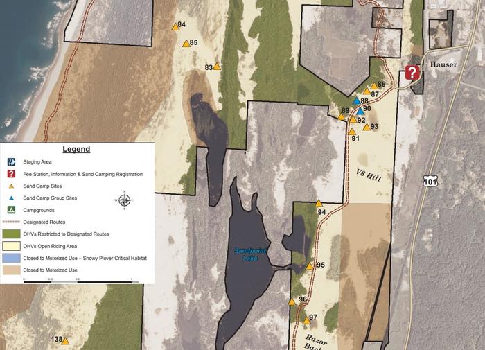 SAND CAMP MAPA portion of the South Riding Area OHV Map