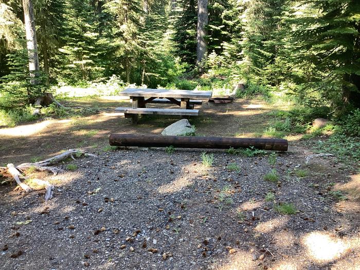 A photo of Site 13 of Loop Woodward at Woodward Campground with Picnic Table, Fire Pit, Shade, Tent Pad