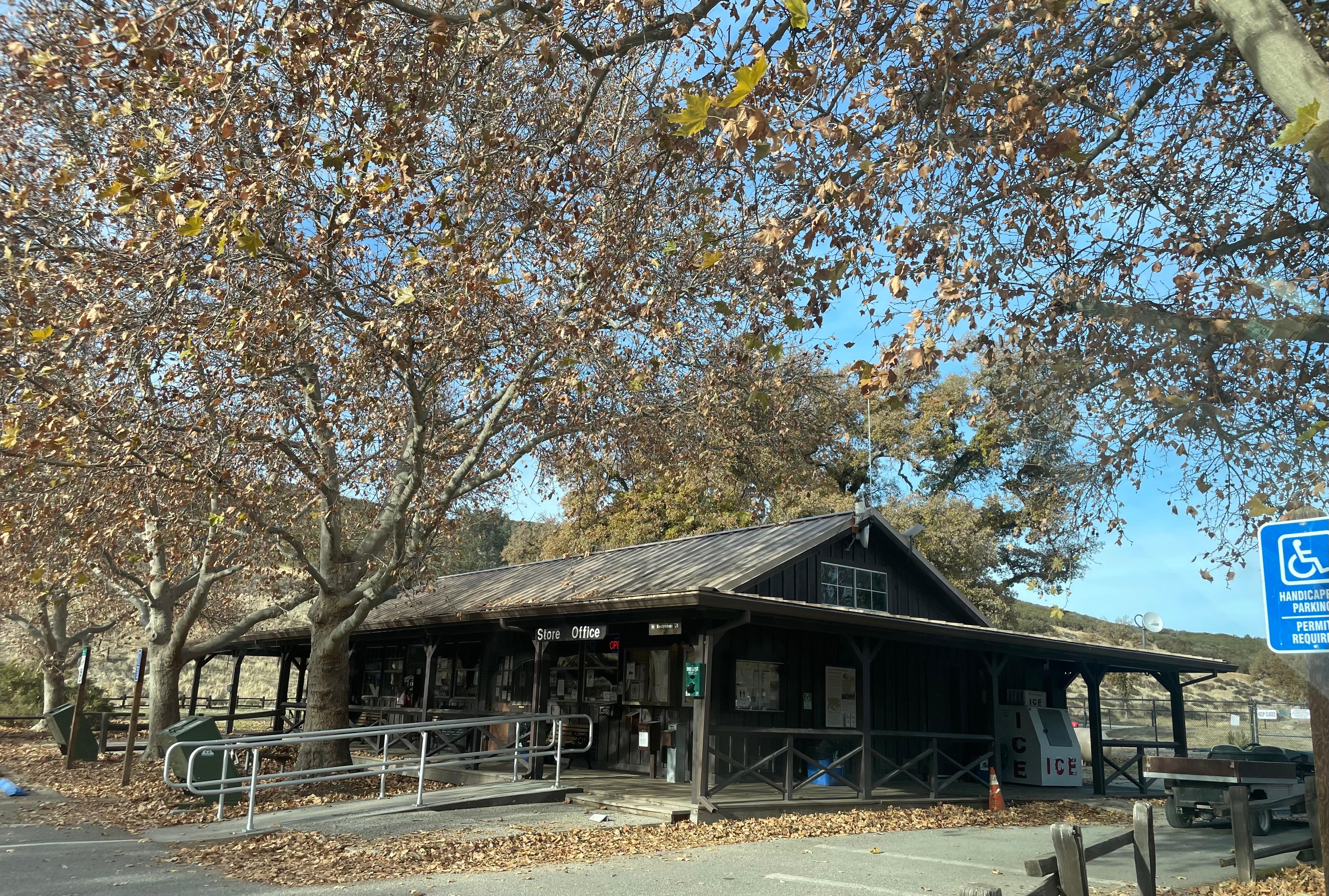 Side view of the campground store