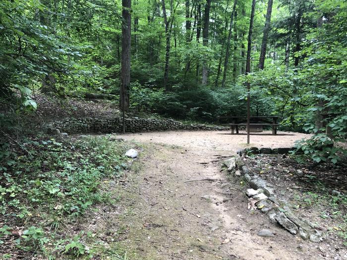 A photo of Site 037 of Loop B at CAVE MOUNTAIN LAKE FAMILY CAMP with Picnic Table, Shade, Tent Pad